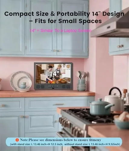 Close look at the Feihe 14 Inch Small Smart TV, HD LED Flat Screen build quality