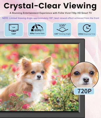 The Feihe 14 Inch Small Smart TV, HD LED Flat Screen compared in context