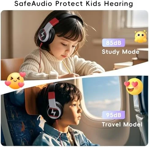 Close look at the Candy Bila 2 Pack Wired Kids Headphones for School, Over-Ear build quality