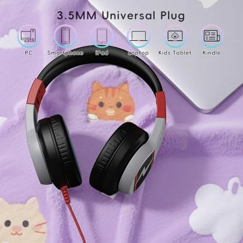The Candy Bila 2 Pack Wired Kids Headphones for School, Over-Ear in real use