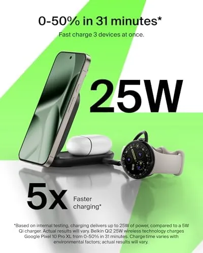 Close look at the Belkin Qi2.2 25W Wireless 2 in 1 Foldable Fast Charging build quality