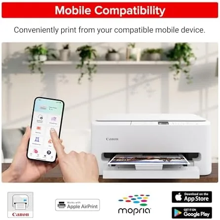 Another view of the Canon PIXMA TS6520 Wireless Color Inkjet Printer Duplex Printing, White