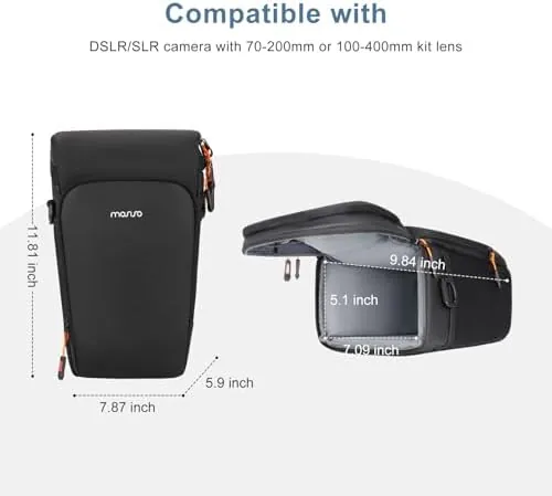 Close look at the MOSISO Camera Bag, Crossbody Shoulder Bag Padded Camera Case with build quality