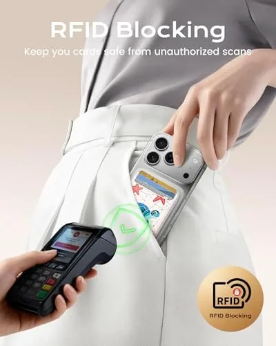 The KPNEOL Magnetic Mag-safe Wallet Cell Phone Card Holder for Phone in real use