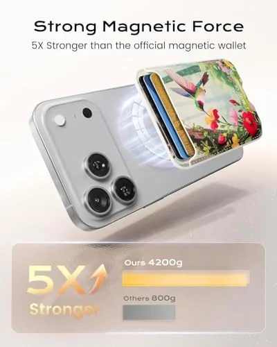 Close look at the KPNEOL Magnetic Mag-safe Wallet Cell Phone Card Holder for Phone build quality