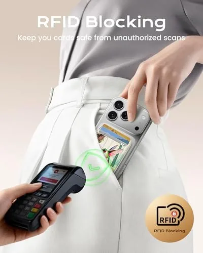 The KPNEOL Magnetic Mag-safe Wallet Cell Phone Card Holder for Phone in real use