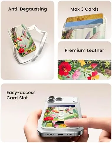 Another view of the KPNEOL Magnetic Mag-safe Wallet Cell Phone Card Holder for Phone