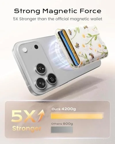 Close look at the KPNEOL Magnetic Mag-safe Wallet Cell Phone Card Holder for Phone build quality