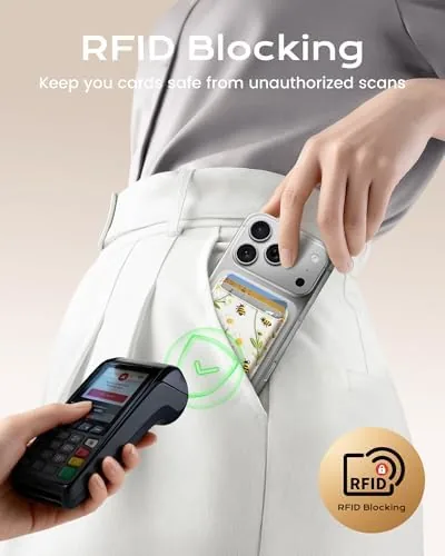 The KPNEOL Magnetic Mag-safe Wallet Cell Phone Card Holder for Phone in real use