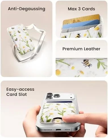 Another view of the KPNEOL Magnetic Mag-safe Wallet Cell Phone Card Holder for Phone