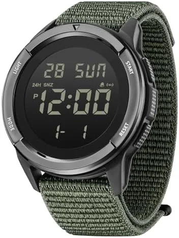 Digital Watch for Men Tactical Military Waterproof Sports Wristwatch Nylon | velcro nylon band,led Review: Tested and Rated