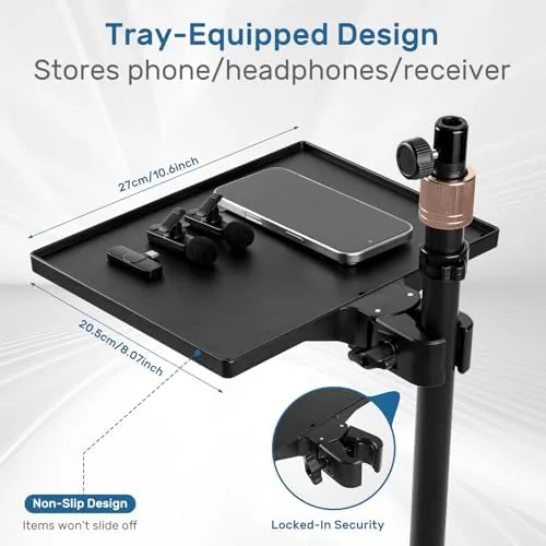 The Microphone Stand Floor with Tray & Boom Arm, 5.5lbs Weighted compared in context