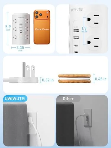 The Tower Power Strip with 1 Dedicated PD 20W Fast-Charging Port compared in context