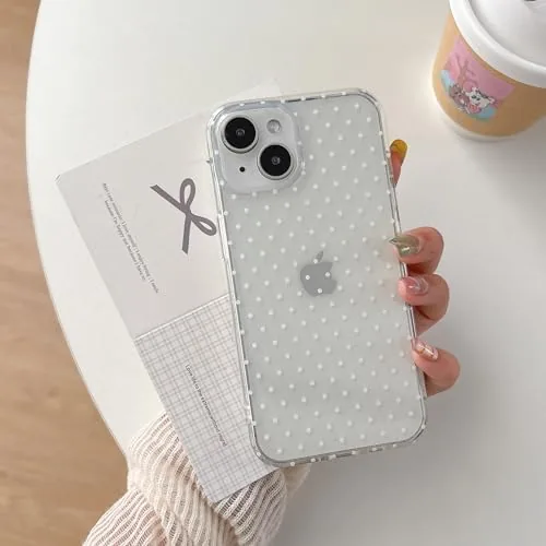 Testing the QLTYPRI Cute Polka Dot Phone Case for iPhone 15, Clear over two weeks