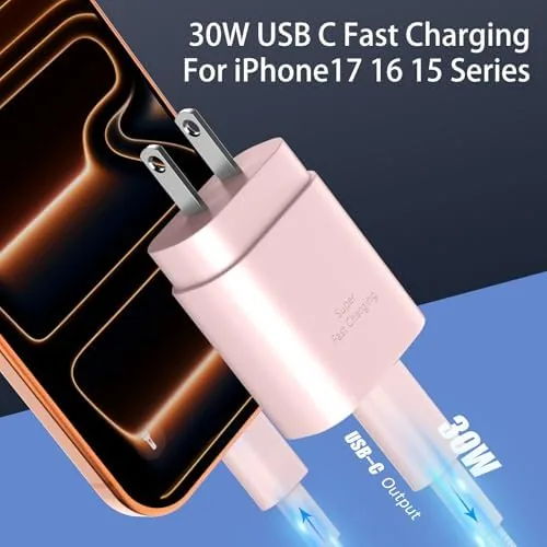 Close look at the Phone 16 15 Charger Fast Charging,30W Type C Chargers USB build quality