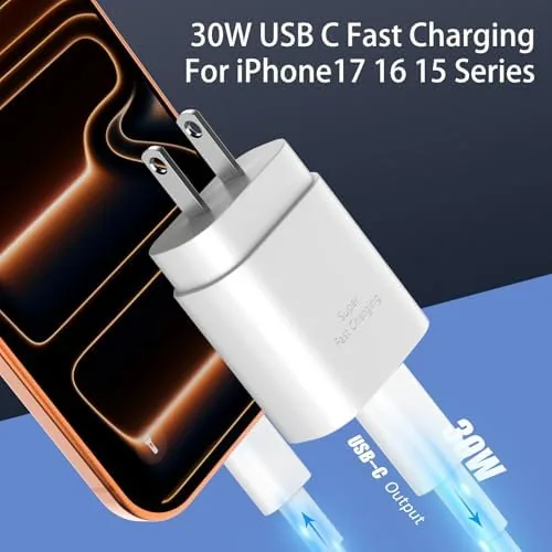 Close look at the Phone 16 15 Charger Fast Charging,30W Type C Chargers USB build quality