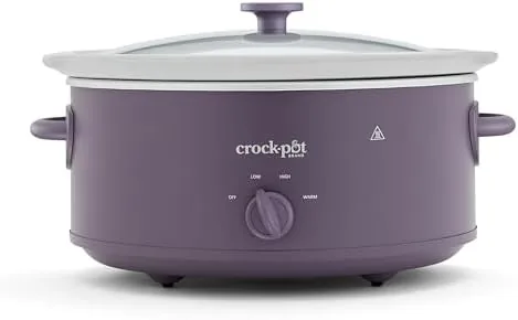The purple Potato colored Crock-Pot Design Series slow cooker on a kitchen counter