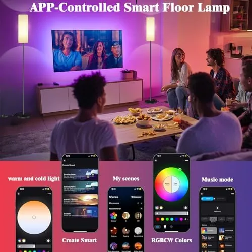 The lamp remote and the smartphone app interface side by side