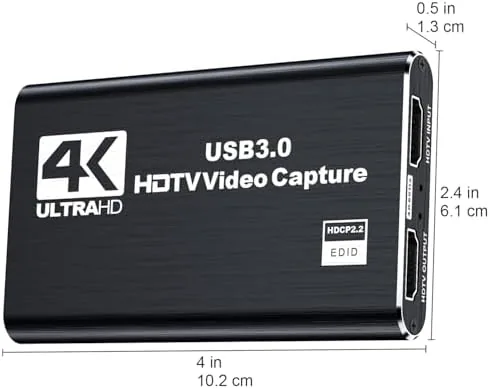 Close look at the 4K Audio Black Video Capture Card - Supports 4K HDMI build quality