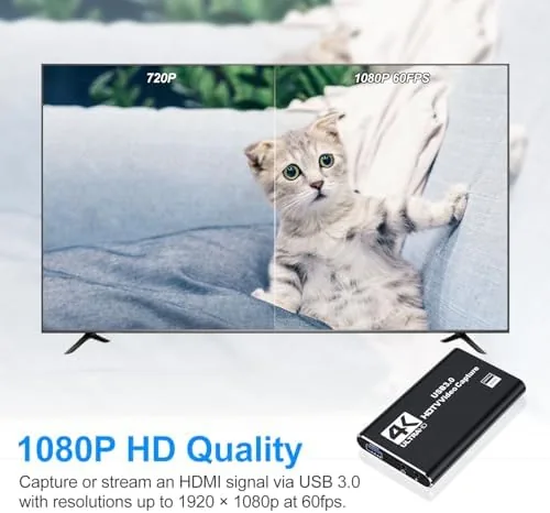The 4K Audio Black Video Capture Card - Supports 4K HDMI in real use