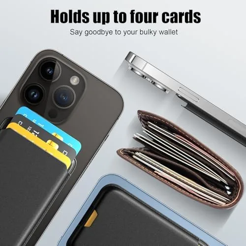 The Phone Card Holder, Premium Leather Wallet Stick on, Adhesive Credit in real use