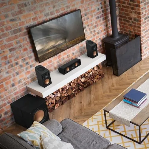 The receiver setup screen showing the speaker calibration results on a television