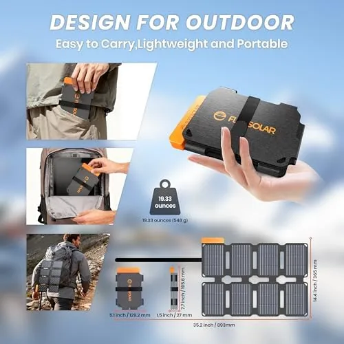 The FlexSolar 25W Portable Solar Panel Charger Built-in USB-A & USB-C in real use