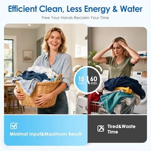 Testing the Portable Washer and Dryer, 16 lbs Mini Small Washing Machine over two weeks