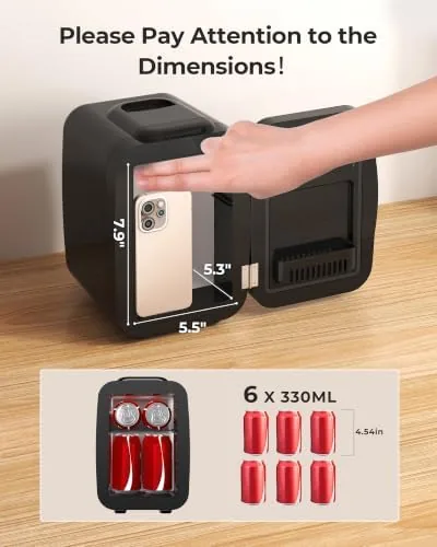 Close look at the BEICHEN Mini Fridge 4 Liter/6 Can Portable Compact Refrigerator | build quality