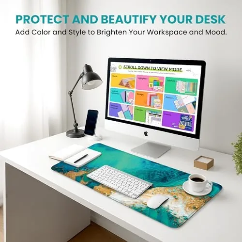 The Large Desk Mat, Extended Mouse Pad for Desktop, 31.5" x compared in context