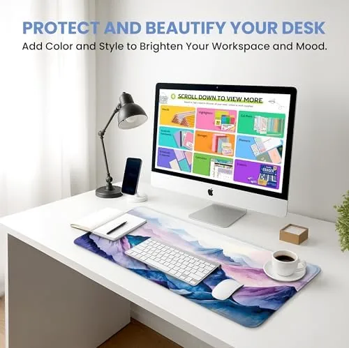 The Large Desk Mat, Extended Mouse Pad for Desktop, 31.5" x compared in context