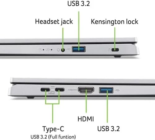 Close-up of the Acer Aspire Go 15 keyboard and trackpad