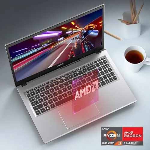 The Acer Aspire Go 15 in use for office work with a spreadsheet open