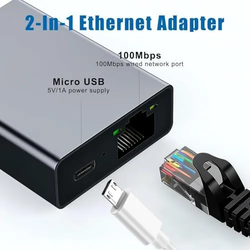 Close look at the Ethernet Adapter for Fire TV Stick, Firestick Micro USB to build quality