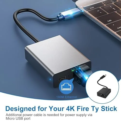 The Ethernet Adapter for Fire TV Stick, Firestick Micro USB to in real use