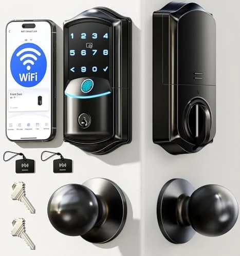 Veise VE027-K Review: WiFi Smart Deadbolt With Fingerprint Knob Set