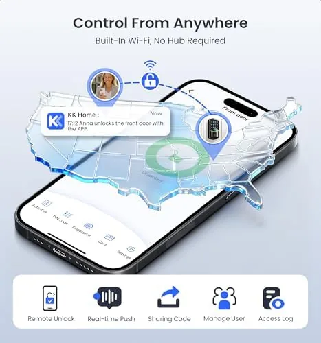 The Veise app showing remote status, unlock controls, and access logs