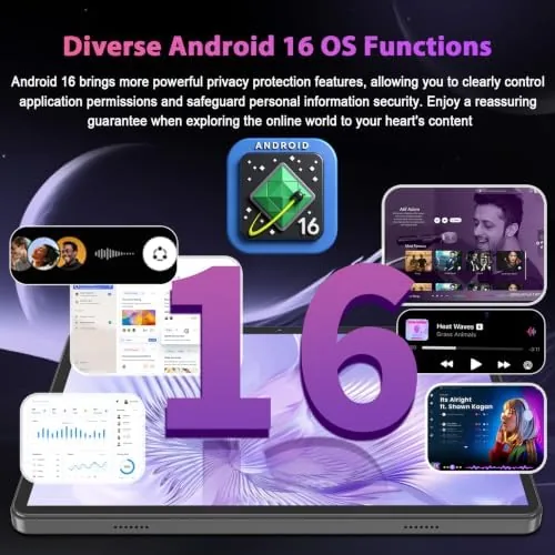 Detail shot of the Android Tablet 10 inch, 2026 Android 16 Tablet with Keyboard features