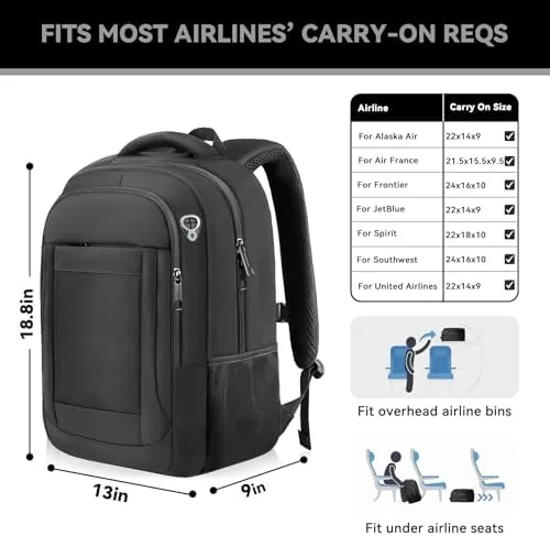 Close look at the Large Travel Laptop Backpack, 17 Inch Laptop Backpack Airline Approved build quality