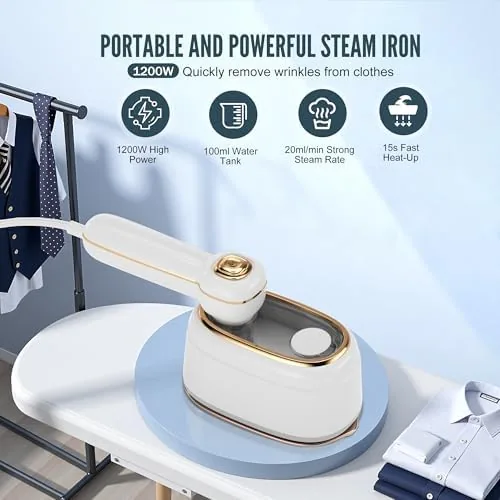Close look at the Travel Steamer for Clothes, 1200W Mini Travel Iron with Steam build quality