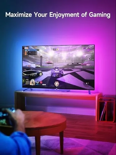 The KANTUTOE TV LED Lights, 13.1ft LED Lights for 43-65in TVs in real use
