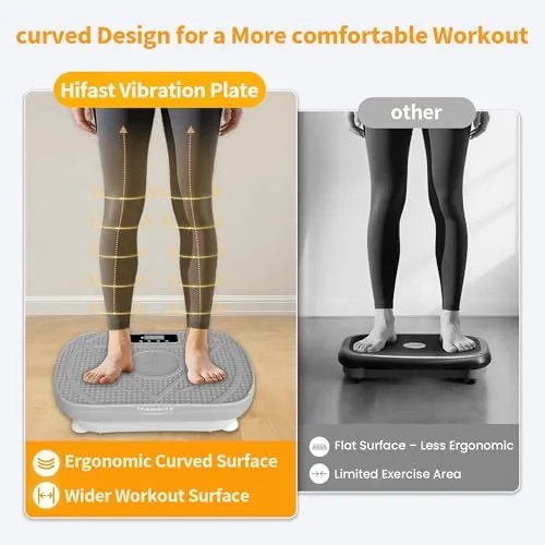Comparison scene with the vibration plate next to folded fitness equipment