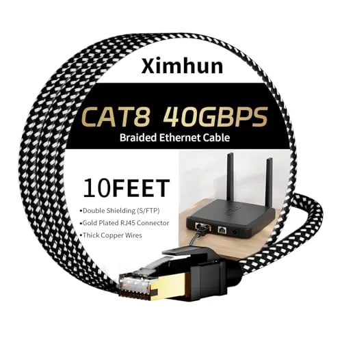 Cat 8 Ethernet Cable 10FT, High Speed Internet Network Cable | Nylon Braided,with RJ45 Review: Tested and Rated