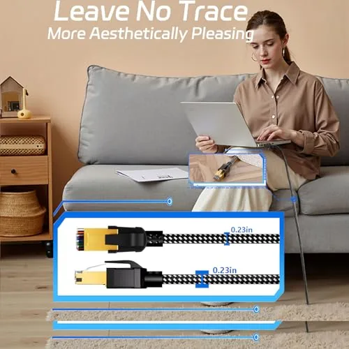 The Cat 8 Ethernet Cable 10FT, High Speed Internet Network Cable compared in context