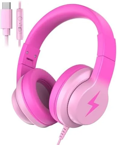 Overview of the Candy Bila USB C Kids Headphones with Mic, Wired Over-Ear