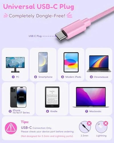 The Candy Bila USB C Kids Headphones with Mic, Wired Over-Ear in real use