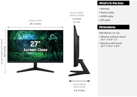 Detail shot of the Samsung 27" Odyssey G5 (G53F) Series QHD Gaming Monitor | features