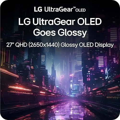 Vivid HDR scene displayed on the OLED panel with deep black background