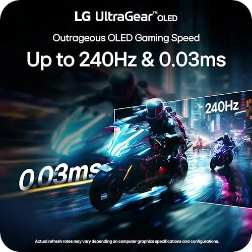 Fast paced shooter game on screen showing smooth motion on the OLED monitor