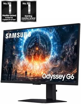 Fast action scene on screen showing smooth motion on the Odyssey G6